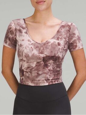 Lululemon Align T-Shirt - Diamond Dye Mink Bery Lunar Rock Shadow Grey Crop Top